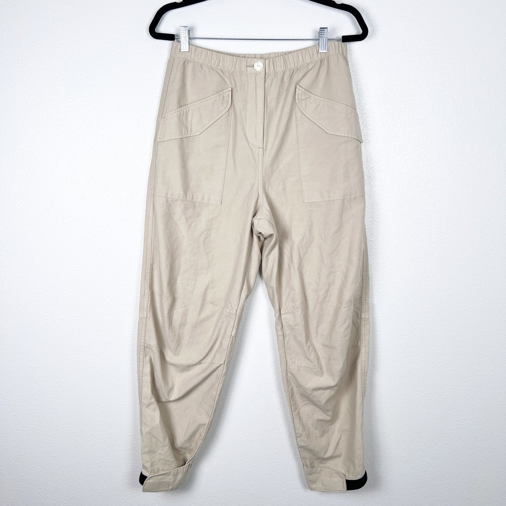 Rag & Bone Womens Barrel Leg Pants Tan Beige Lightweight Elastic Waist Size M